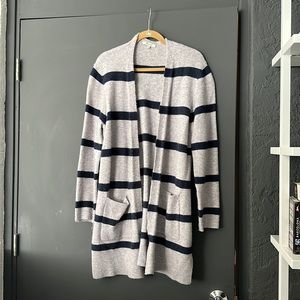 Madewell striped navy and gray cardigan